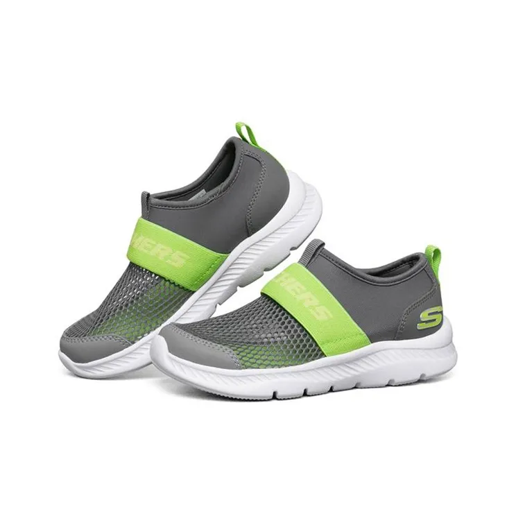 Skechers Comfy Flex 2.0 Slip Resistant Cushioning Abrasion Resistant Low Top Kids Lifestyle Shoes Ash Lemon Teenagers-2