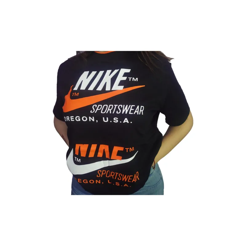 Nike Set in Sleeve T Shirt Women's Black Asia Version-4
