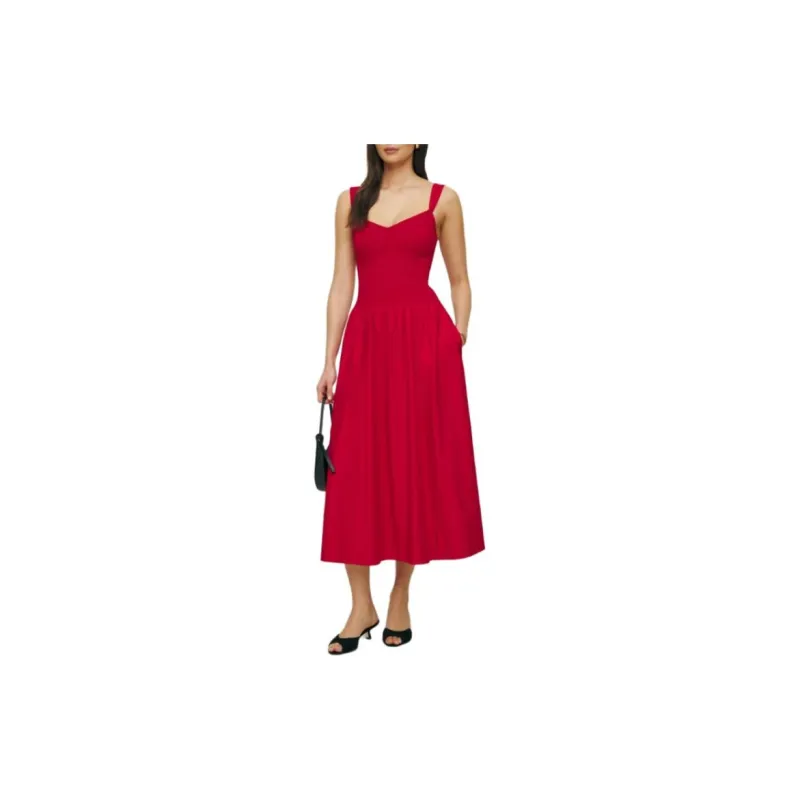 REFORMATION Sariah Dress Slip Dresses Women's Cherry Color-1