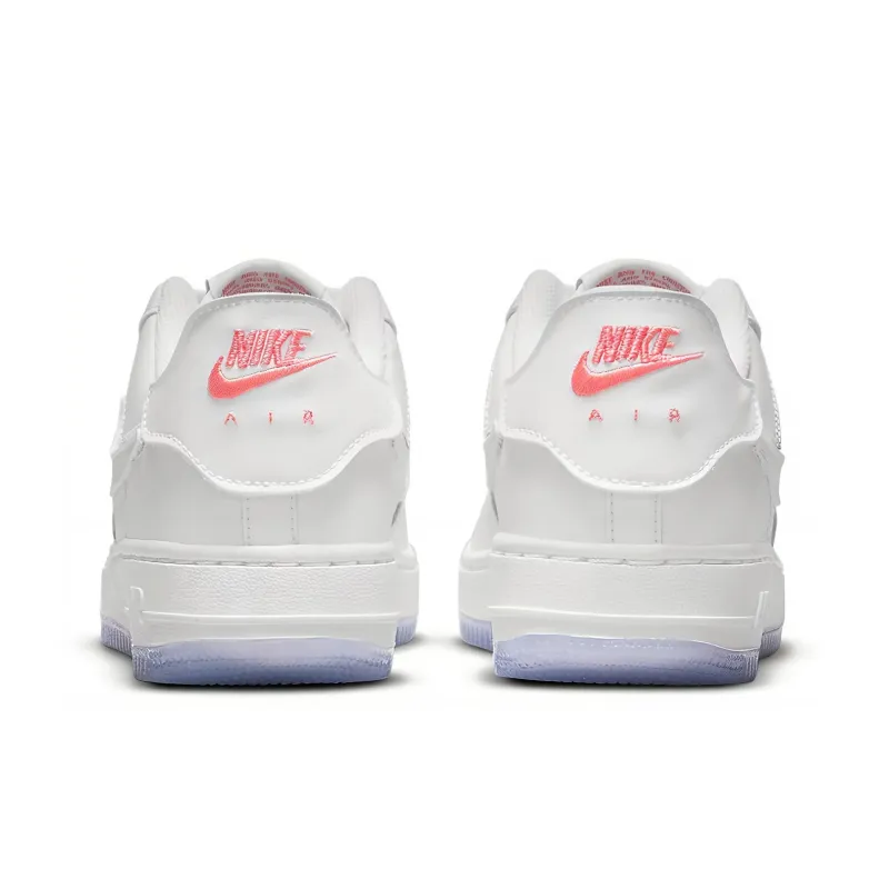 Nike Air Force 1 Slip Resistant Cushioning Abrasion Resistant Low Top Kids' Skateboarding Shoes White Blue Teenagers-4