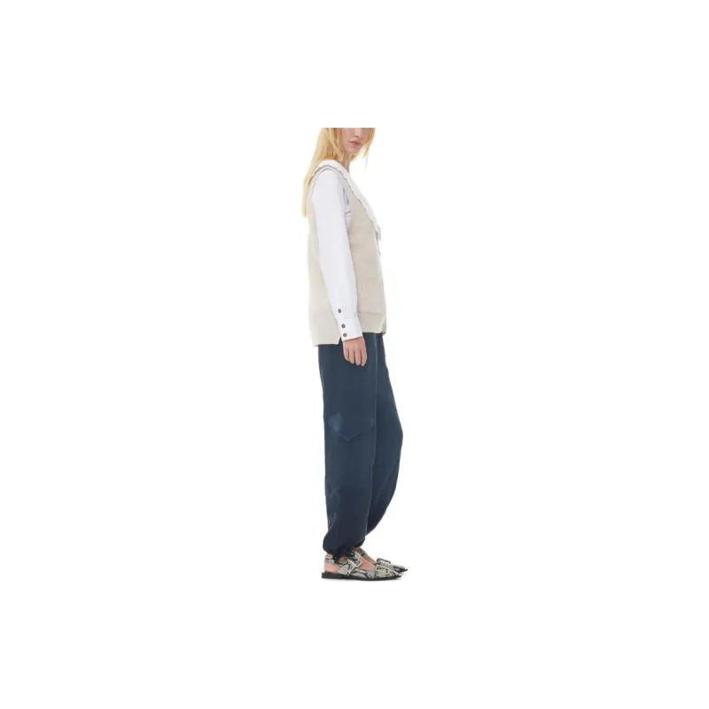 GANNI Vests Women's Khaki-4