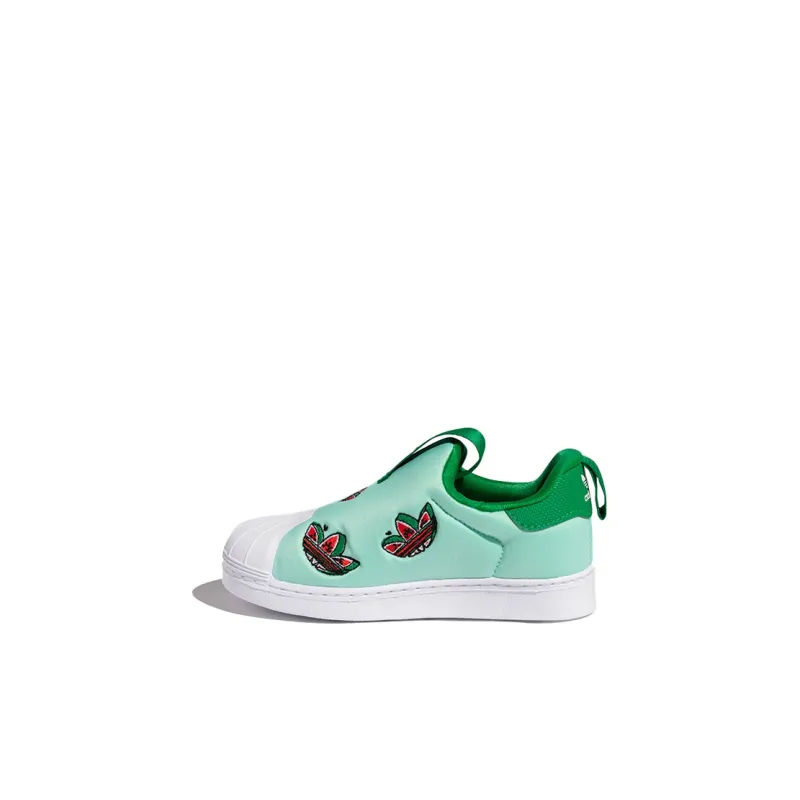 Adidas Originals Superstar Series 360 I Low Top Skateboard Shoes Green White Infant And Toddler-0