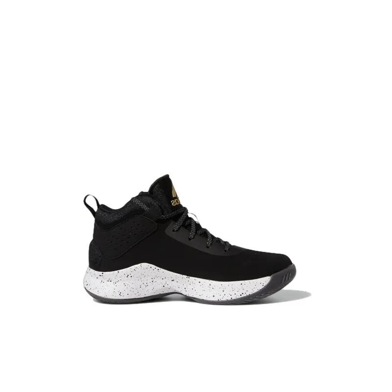 Adidas Cross Em Up 5 Anti Slip Wear Resistant Mid Top Children's Basketball Shoes Black Gold Kids'-1