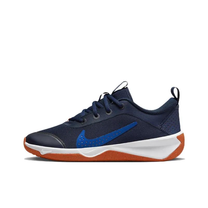 Nike Omni Multi-Court Cushioning Anti-Slip And Wear-Resistant Low-Top Kids Lifestyle Shoes Blue White Teenagers-0
