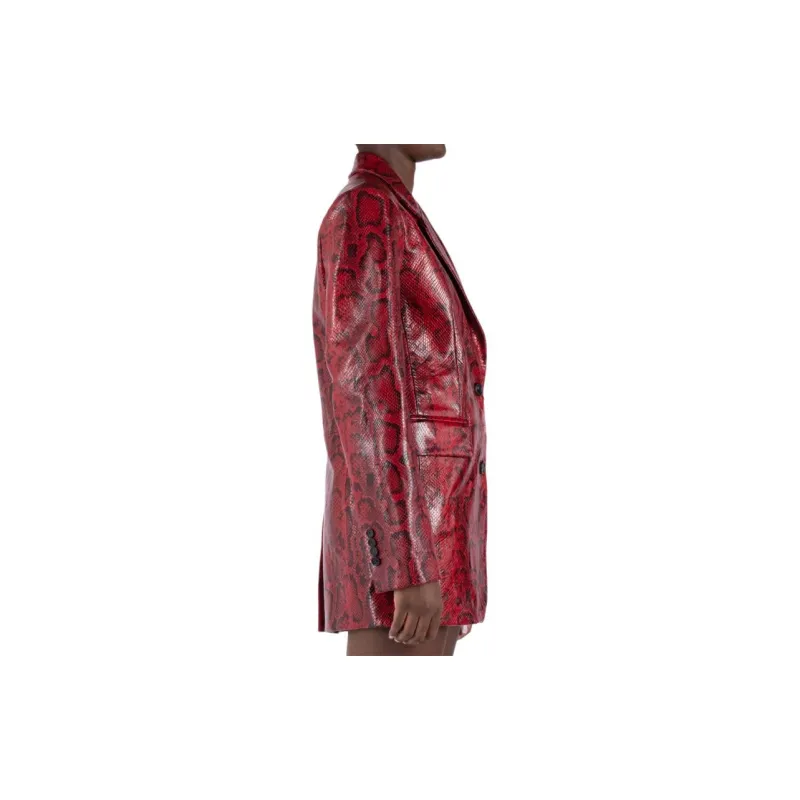 SportMax Oversized Embossed Leather Blazer-4
