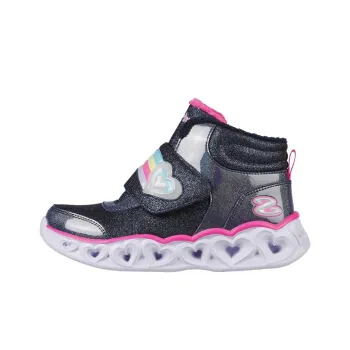 Skechers Heart Lights Slip Resistant Cushioning Abrasion Resistant Kids Lifestyle Shoes Black Teenagers
