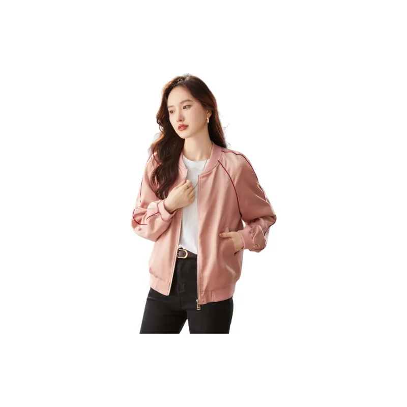 Still Quiet Baseball Jacket Women's Pink-4