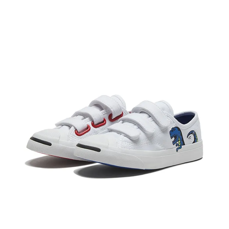 Converse Jack Purcell Anti Slip Wear Resistant Low Top Kids Canvas Shoes White Blue Children Aged 3 7 Years Old-2
