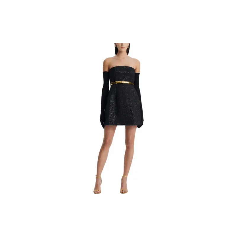 SCANLAN THEODORE Lace Strapless Dress Sleeveless Dress Women's Black-1