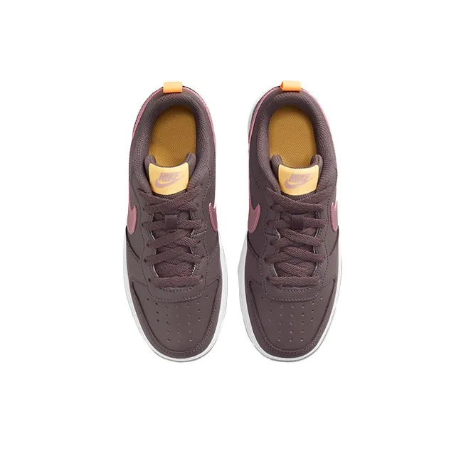 Nike Court Borough 2 Low 2 Anti Slip Wear Resistant Low Top Kids' Skateboarding Shoes Purple Teenagers-3
