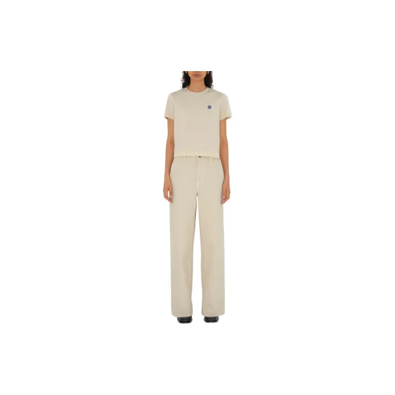 Burberry Logo Embroidered Crewneck T Shirt-1