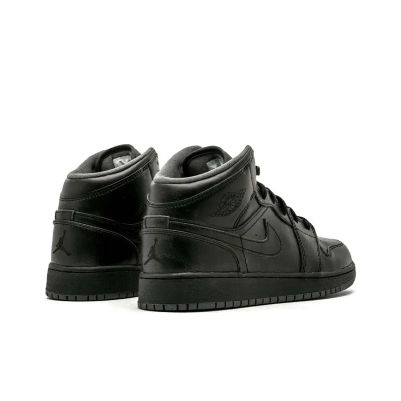 Jordan 1 Retro Mid GS Black Dark Grey-4