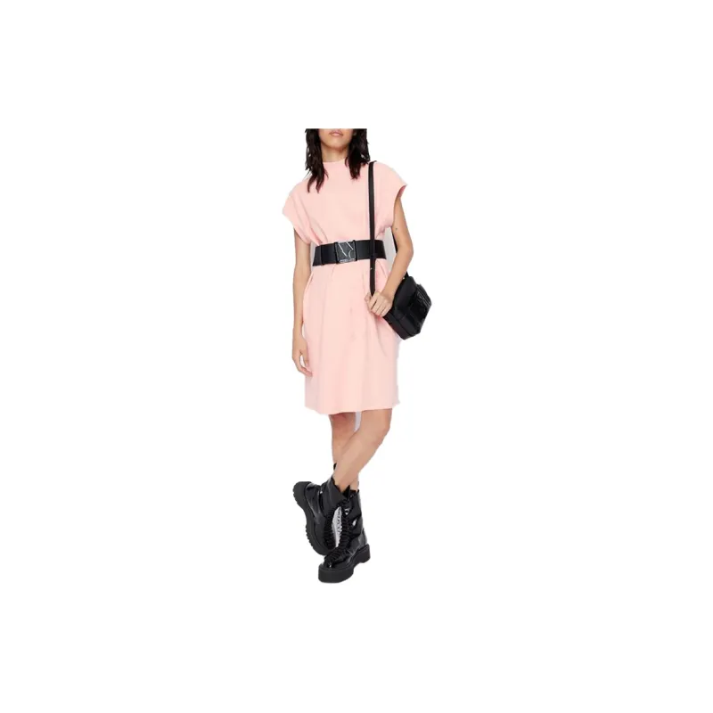 ARMANI EXCHANGE Short Sleeved Dresses Women's Pink-1