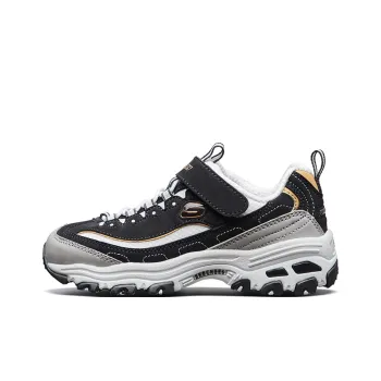 Skechers Slip Resistant Cushioning Abrasion Resistant Support Low Top Kids' Running Shoes Black Gold Teenagers