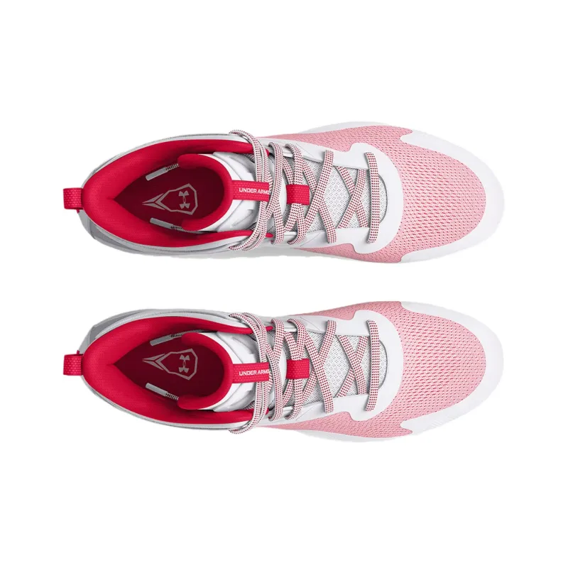 Under Armour Command Mc Mid Lacrosse Cleats 'White Red'-3