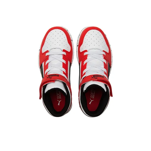 Puma Rebound LayUp Speckle Big Kid 'White High Risk Red'-3