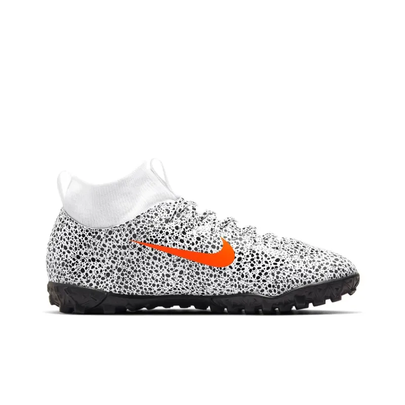 Nike Jr. Mercurial Superfly 7 Academy CR7 Safari TF Turf 'Black White Orange'-1