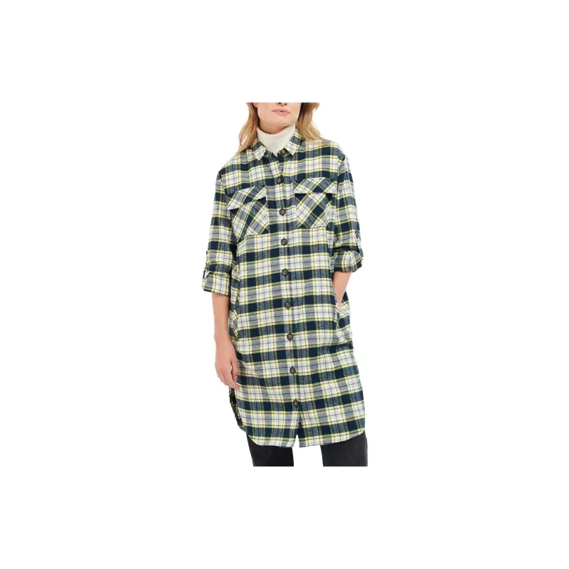 BARBOUR SS23 Long-Sleeved Dresses Women's Turquoise-1