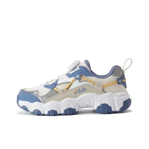 FILA KIDS Cat Paw Rotating Lock Anti Slip Wear Resistant Low Top Kids' Running Shoes White Blue Teenagers