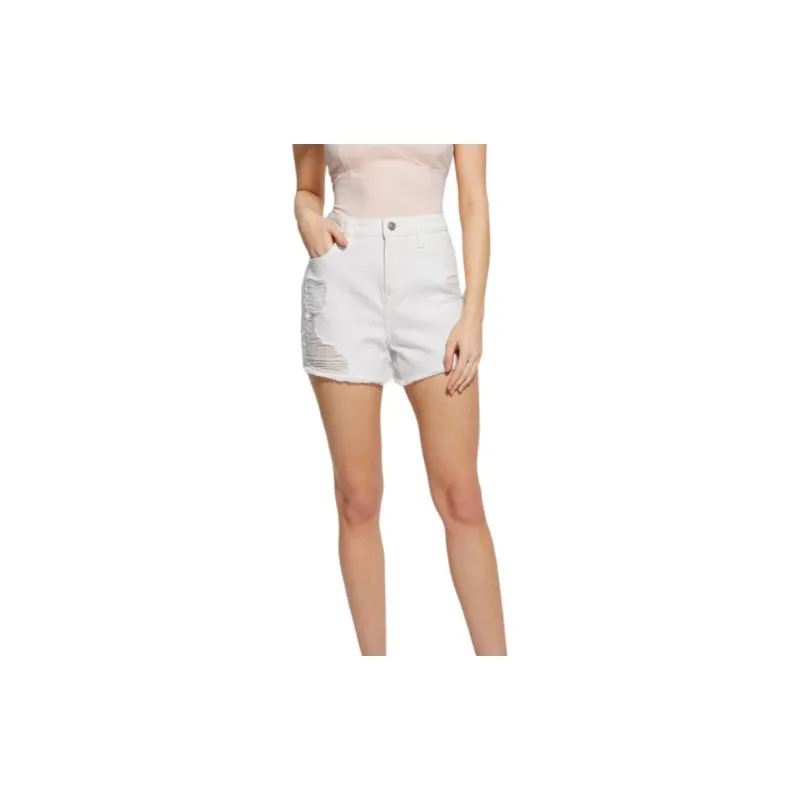 GUESS Denim Shorts Women's White-1