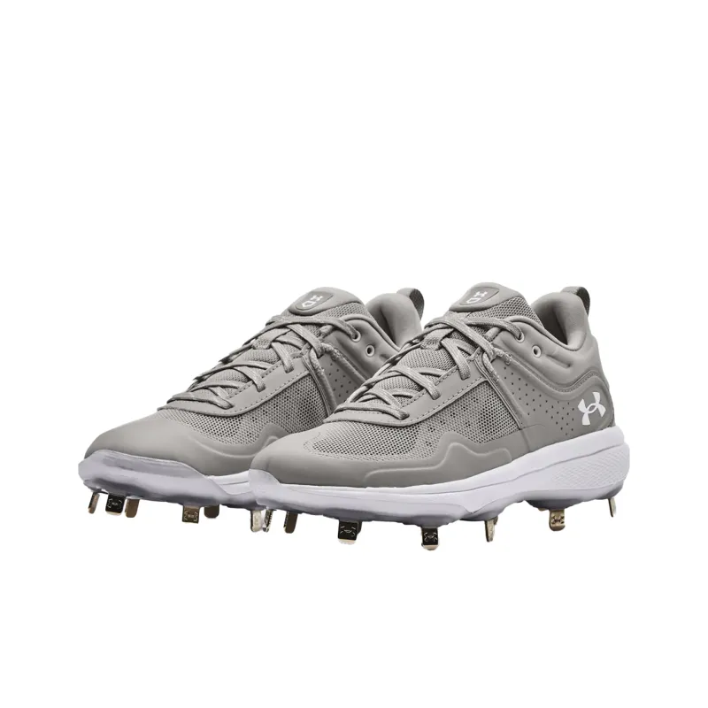 Under Armour Cushioning, Wear Resistant Low Top Running Shoes Unisex Gray White-2