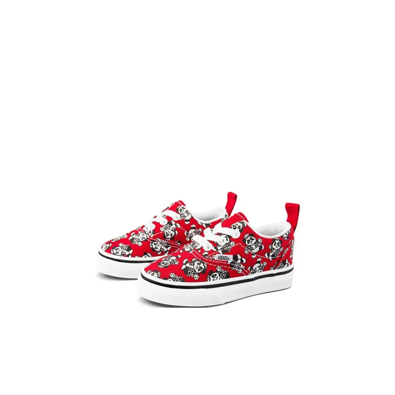 Vans Era Elastic Lace Anti Slip And Wear Resistant Lightweight Low Top Skateboard Shoes Red White Infant And Toddler-1
