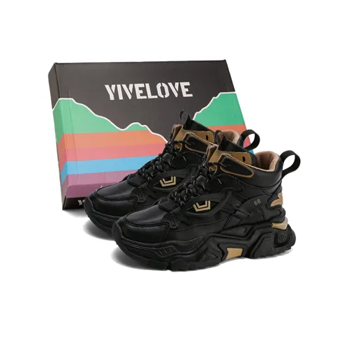 YIVELOVE Anti Slip And Wear Resistant Height Increasing High Top Casual Shoes Men's
