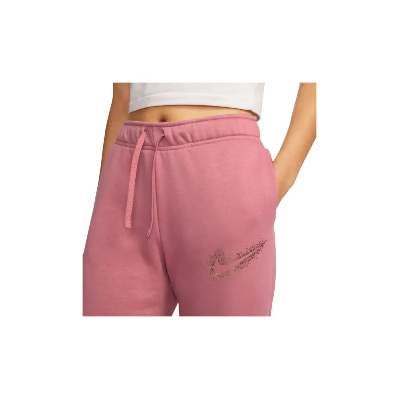 Nike Sportswear Club Fleece Knitted Sports Pants Women's Pink-3