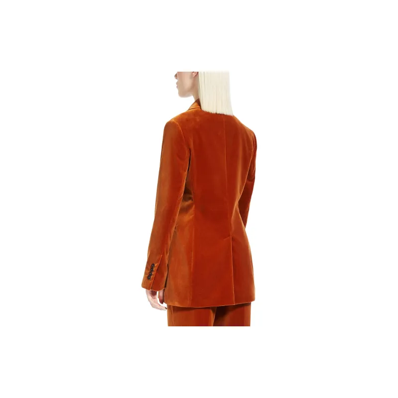 MaxMara Bonn Collection Cotton Velvet Blazer Business Suit Women's Dark Brown-2