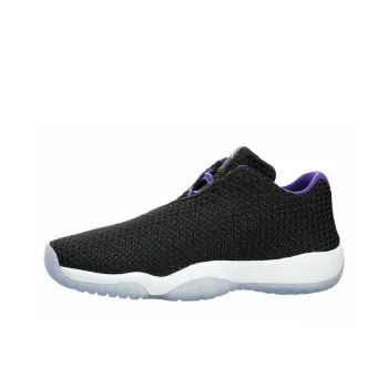 Jordan Future Cushioning, Abrasion Resistant, Slip Resistant Low Top Children's Basketball Shoes Black Purple Teenagers