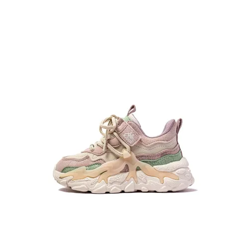 Kappa Anti-Slip And Wear-Resistant Breathable Low-Top Sports Casual Shoes Pink Kids'