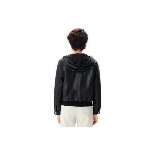 XII BASKET Leather Jacket Women's Black