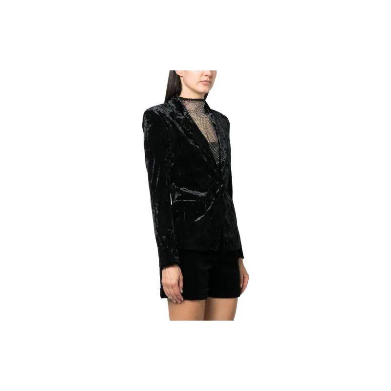 Patrizia Pepe Crushed velvet Single breasted Blazer-3