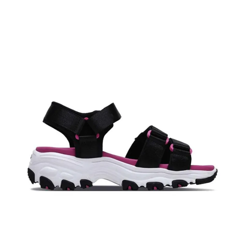 Skechers D'LITES Series Breathable Children's Sandals Black Pink Teenagers-1