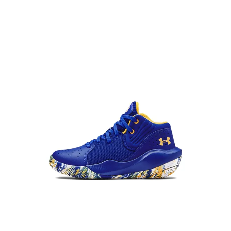 Under Armour Jet '21 Mid-Top Performance Basketball Shoes Blue Children Aged 3-7 Years Old-0