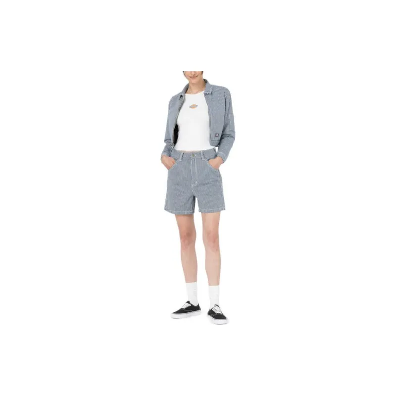 Dickies Regular Fit Hickory Stripe Shorts Casual Shorts Women's Blue-1