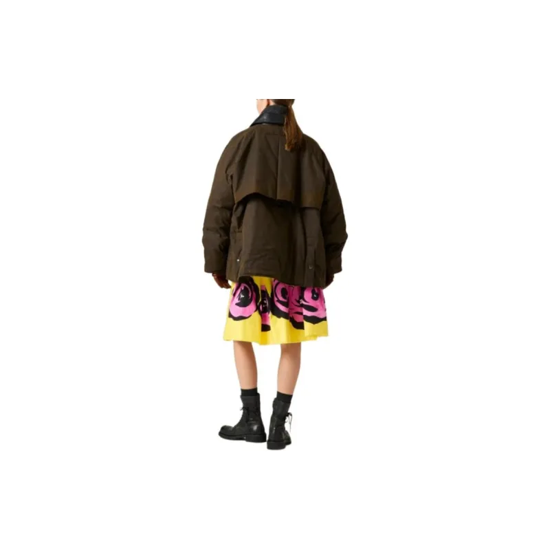 MIU MIU Waxed Canvas Padded Jacket 'Ebony'-2