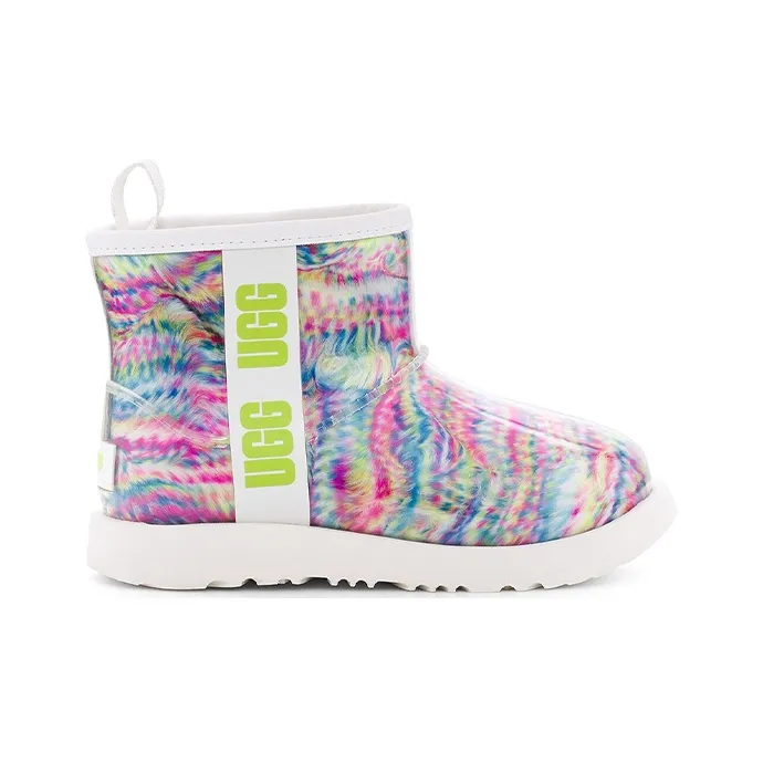 UGG Classic Clear Mini Pixelate Boot White Kids-1