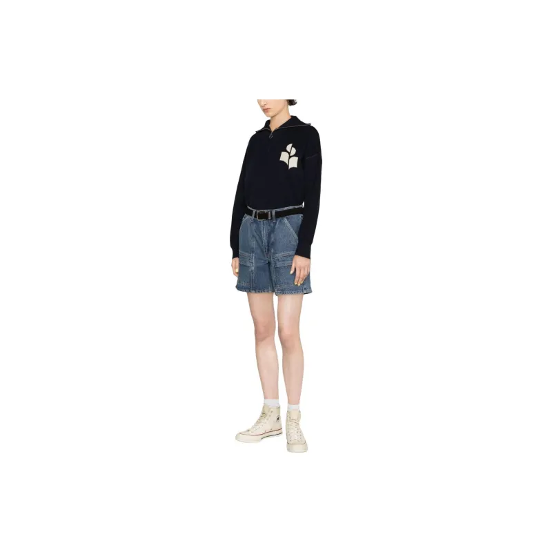 ISABEL MARANT ETOILE Marisans Short-Zipped Knitted Jumper-3