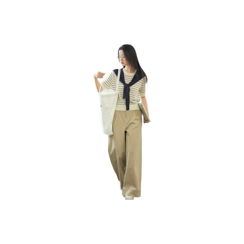 ZIHAN Knitwear Women's Beige Base Stripes-5