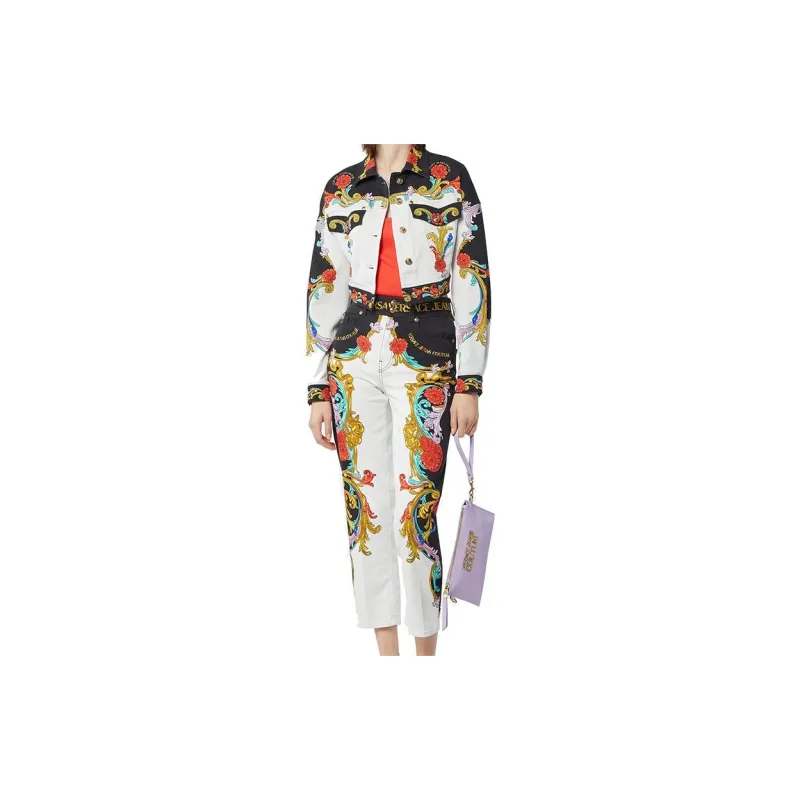 VERSACE Cropped Coats Women's White-1