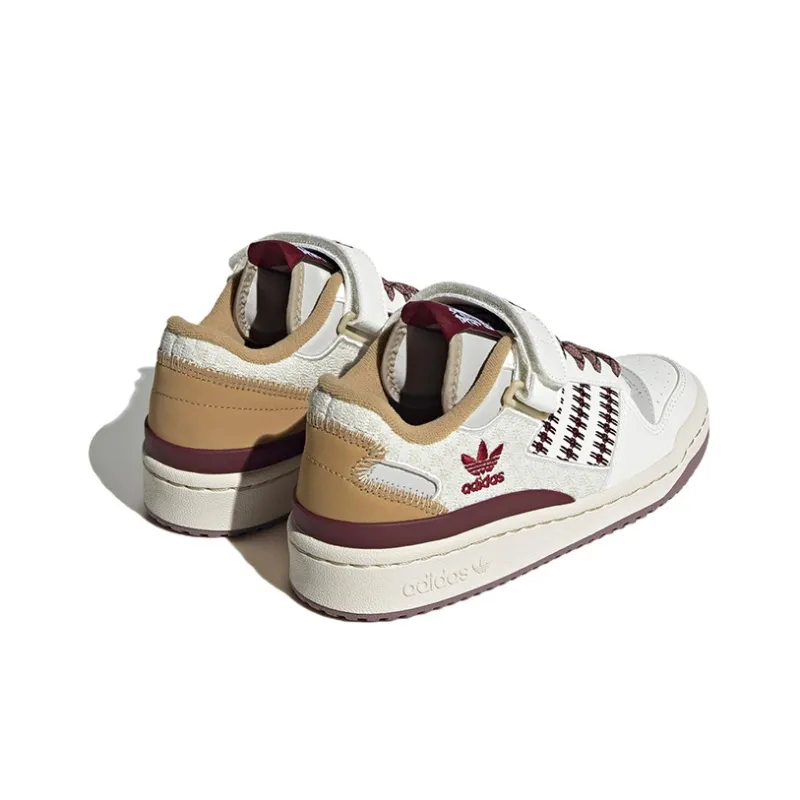 Adidas Originals FORUM Low Abrasion Resistant Low Top Kids' Skateboarding Shoes White Yellow Teenagers-2