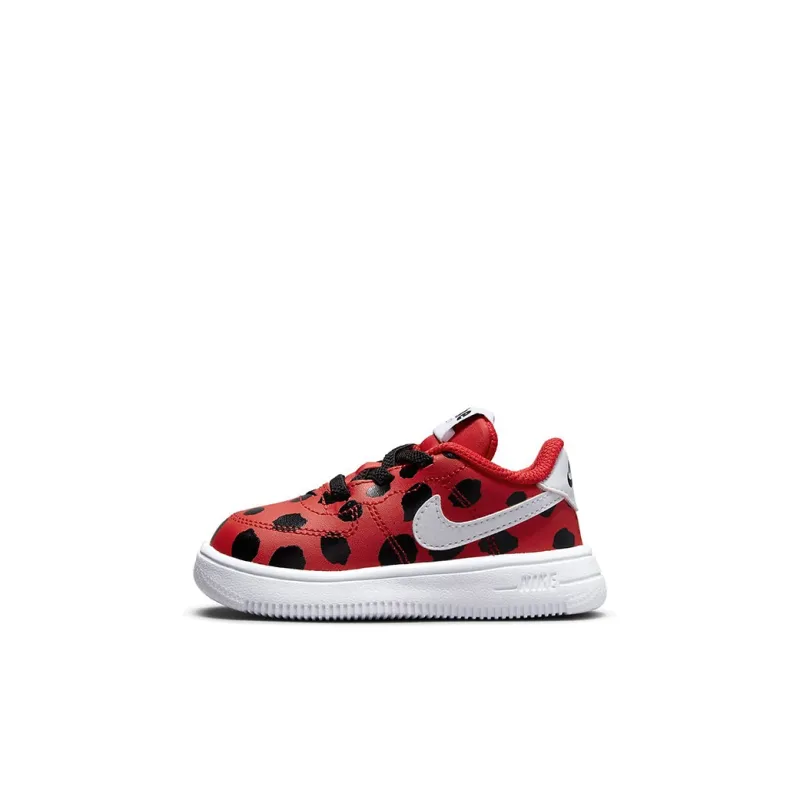 Nike Air Force 1 Non-slip Lightweight Low-Top Skateboard Shoes Red Black White Infant And Toddler-0