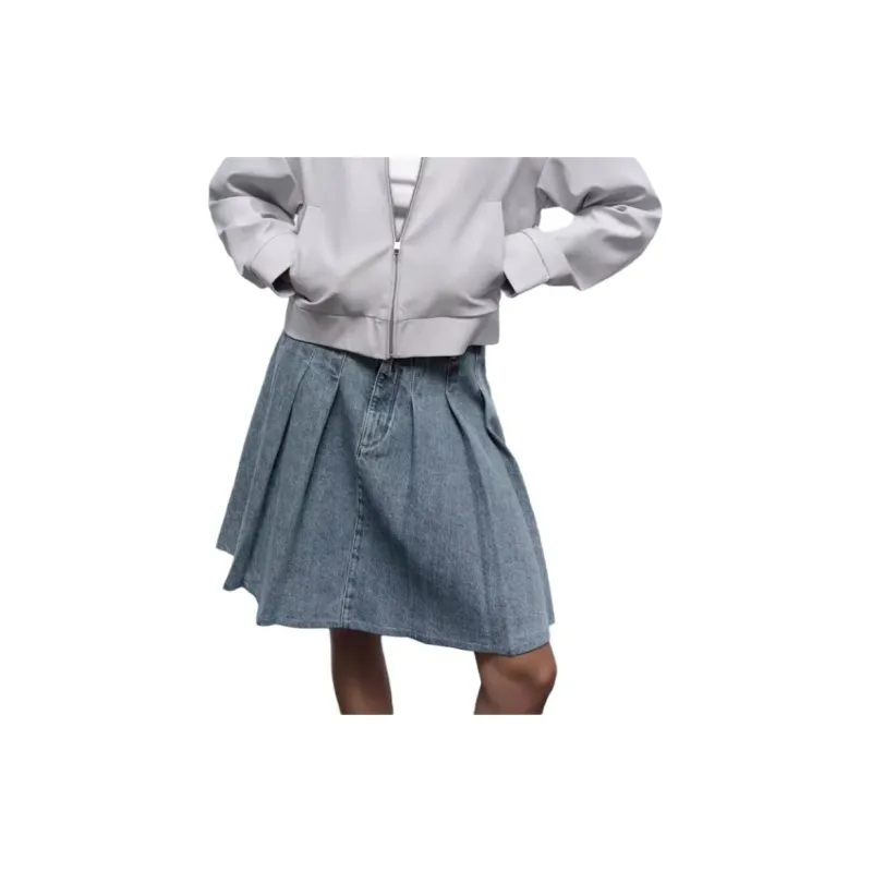 ZARA Denim Short Skirts Women's Blue-2