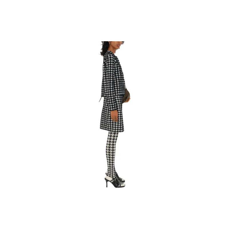 Burberry Houndstooth Pattern Crewneck Buttoned Cardigan-4