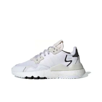 Adidas Originals Nite Jogger Low Top Sports Casual Shoes White Brown Teenagers