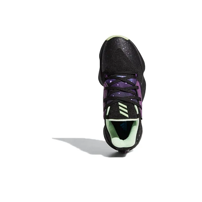 Adidas Harden Vol. 4 J Breathable Low Top Children's Basketball Shoes Black Purple Teenagers-4