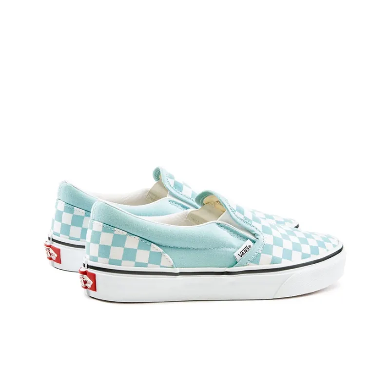 Vans Slip-on Classic Lightweight And Wear-resistant Low-Top Kids' Skateboarding Shoes Blue White Teenagers-3