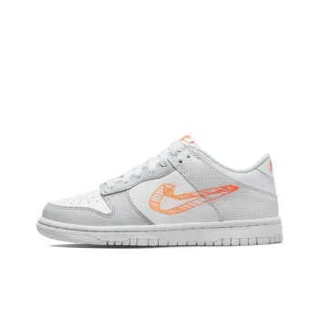 Nike Dunk Low SE 3D Swoosh Pure Platinum Total Orange GS