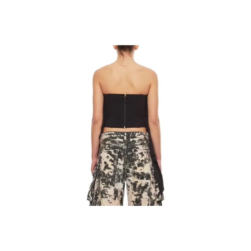 The Attico Strapless Draped Crop Top-3